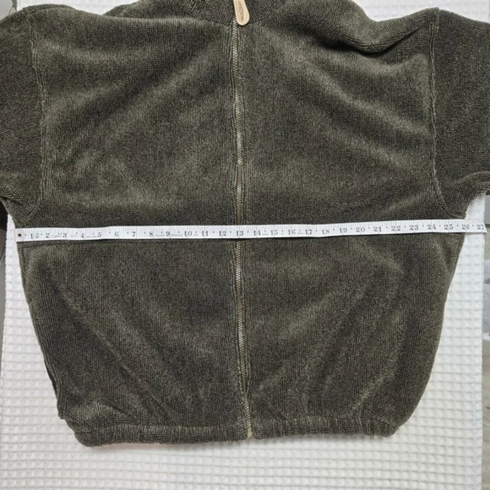 Straight Down Golf Jacket Men Large Vintage Full Zip Fleece Brown Outdoor Casual